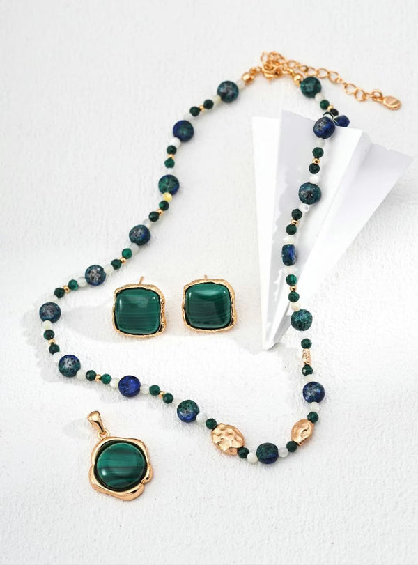Emerald Tone Beaded Necklace